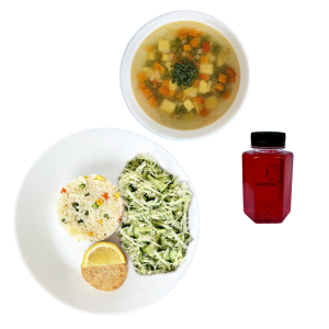 LANCH № 7 Суп овочевий, рис, риб.котл, овочевий салат (12.00-16.00 пн-пт)
