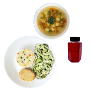 LANCH № 9 Суп овочевий, рис, кур.котл, овочевий салат (12.00-16.00 пн-пт)